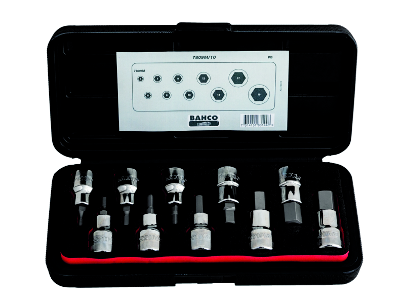 Bahco 7809Z/10 Screwdriver spanner set 1/2" Inch 10-piece